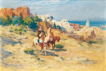 フレデリック・アーサー・ブリッジマン Painting - アルジェの二人の騎手 フレデリック・アーサー・ブリッジマン